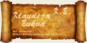 Klaudija Bukva vizit kartica